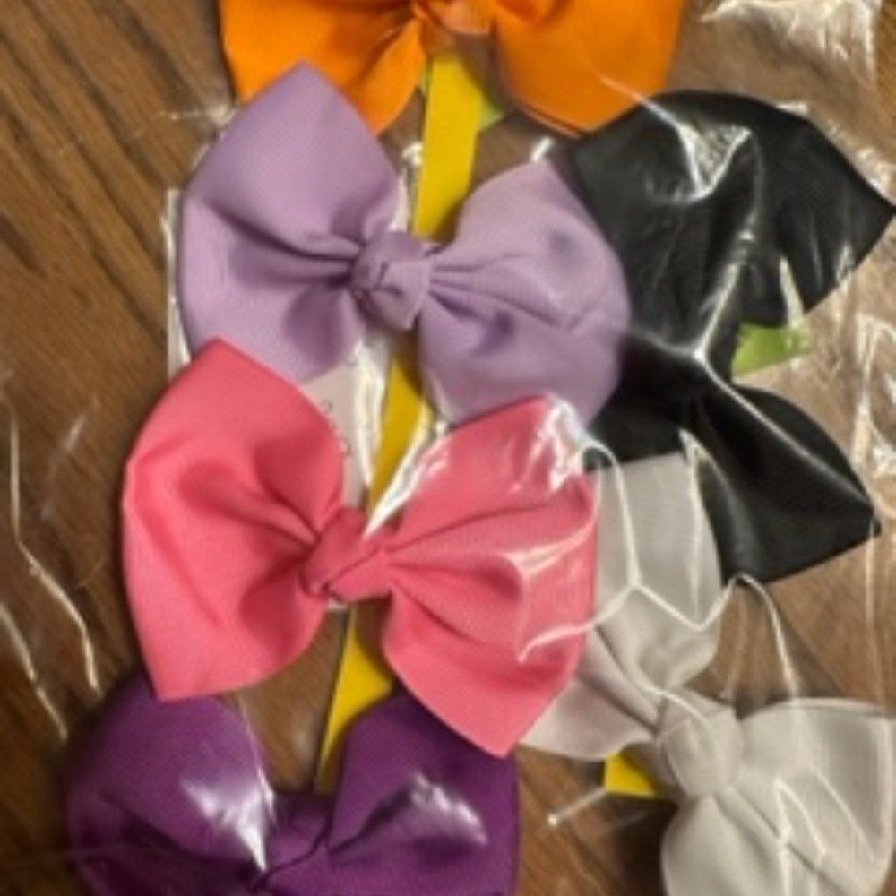 Bundle of (6) 4" Bow tie Bows Variety   B8220  Handmade NWT Boutique